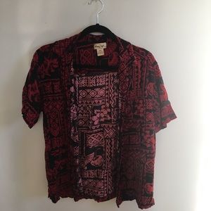 Red & Black Hawaiian Shirt